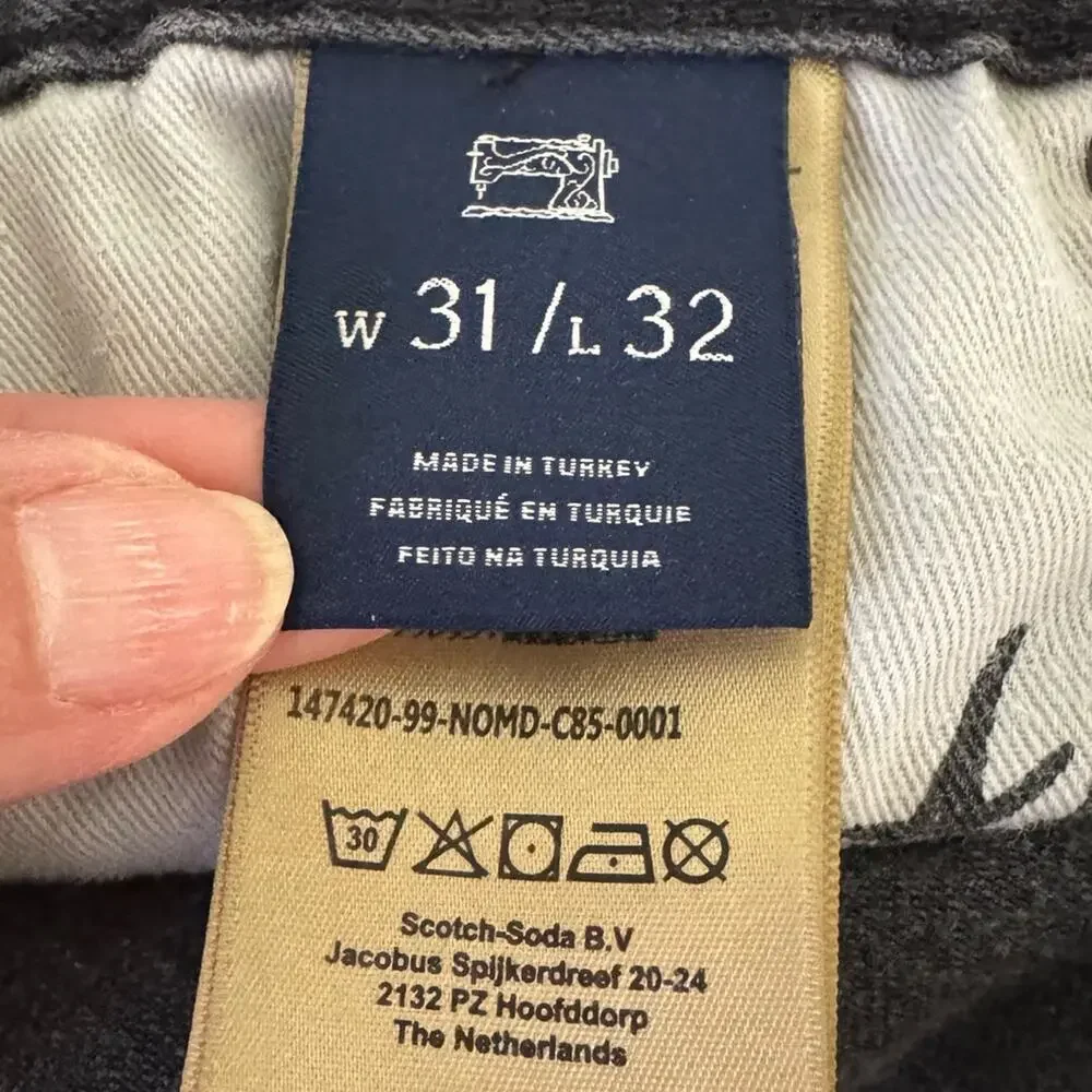 Scotch & Soda Black Amsterdams Blauw Straight Slim fit jeans Size 31/32
